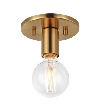  60 Watt Medium E26  Aged Gold Brass Metal Wall Sconce/Ceiling Mount (WX54911AG) - Matteo