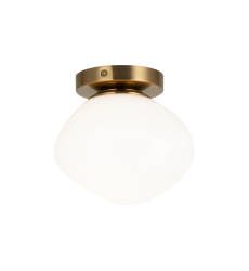 60W Medium Base-E26 120V Aged Gold Brass Metal Wall Sconce/Ceiling Mount (WX63601AGOP) - Matteo 60W Medium Base-E26 120V Aged Gold Brass Metal Wall Sconce/Ceiling Mount (WX63601AGOP) - Matteo