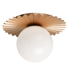 60 Watt Medium E26 Matte Gold Metal Wall Sconce/Ceiling Mount (WX83111MGOP) - Matteo 60 Watt Medium E26 Matte Gold Metal Wall Sconce/Ceiling Mount (WX83111MGOP) - Matteo