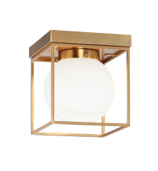 60 Watt Medium E26 Aged Gold Brass Metal Ceiling Mount (X03801AG) - Matteo 60 Watt Medium E26 Aged Gold Brass Metal Ceiling Mount (X03801AG) - Matteo