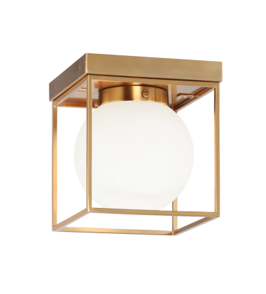  60 Watt Medium E26  Aged Gold Brass Metal Ceiling Mount (X03801AG) - Matteo