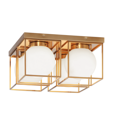  60 Watt Medium E26  Aged Gold Brass Metal Ceiling Mount (X03804AG) - Matteo