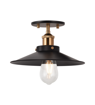  60 Watt Medium E26  Aged Gold Brass Metal Ceiling Mount (X46111AGBK) - Matteo