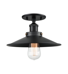  60 Watt Medium E26  Black Metal Ceiling Mount (X46111BKBK) - Matteo