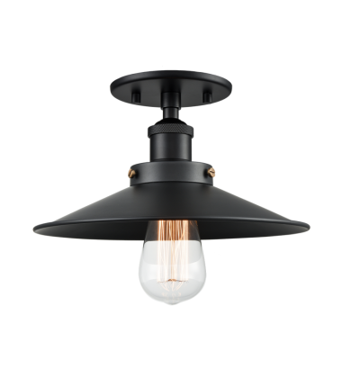  60 Watt Medium E26  Black Metal Ceiling Mount (X46111BKBK) - Matteo