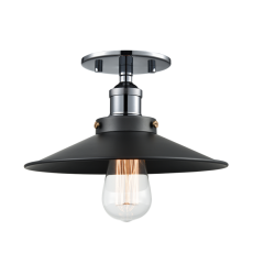  60 Watt Medium E26  Chrome Metal Ceiling Mount (X46111CHBK) - Matteo