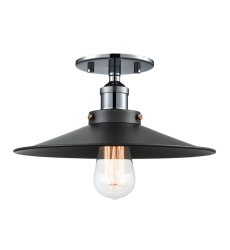  60 Watt Medium E26  Chrome Metal Ceiling Mount (X46112CHBK) - Matteo