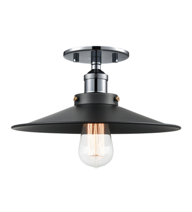  60 Watt Medium E26  Chrome Metal Ceiling Mount (X46112CHBK) - Matteo