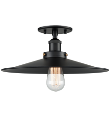  60 Watt Medium E26  Black Metal Ceiling Mount (X46113BKBK) - Matteo