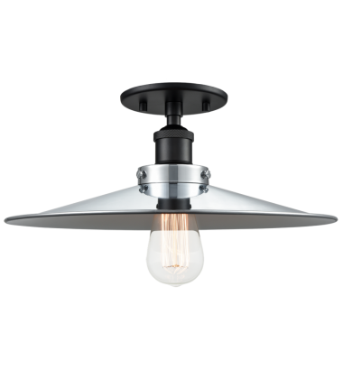  60 Watt Medium E26  Black Metal Ceiling Mount (X46113BKCH) - Matteo