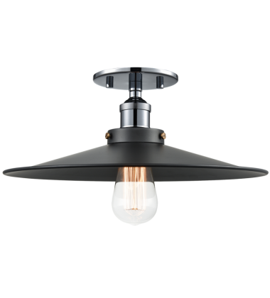  60 Watt Medium E26  Chrome Metal Ceiling Mount (X46113CHBK) - Matteo
