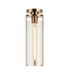  60 Watt Medium E26  Aged Gold Brass Metal Flush Mounts (X62201AG) - Matteo