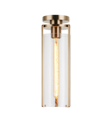  60 Watt Medium E26  Aged Gold Brass Metal Flush Mounts (X62201AG) - Matteo