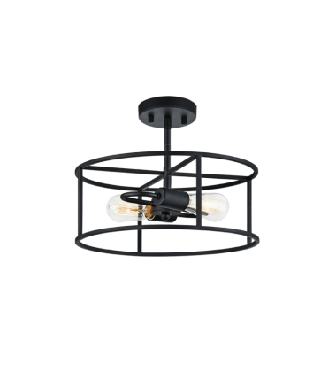  60 Watt Medium E26  Rusty Black Metal Ceiling Mount (X71602RB) - Matteo