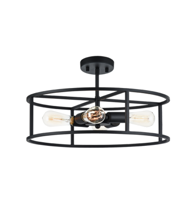  60 Watt Medium E26  Rusty Black Metal Ceiling Mount (X71604RB) - Matteo