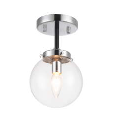 40 Watt Candelabra E12 Chrome Metal Ceiling Mount (X72301CHCL) - Matteo 40 Watt Candelabra E12 Chrome Metal Ceiling Mount (X72301CHCL) - Matteo