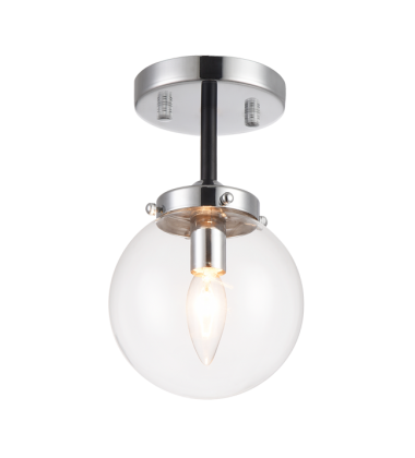  40 Watt Candelabra E12  Chrome Metal Ceiling Mount (X72301CHCL) - Matteo