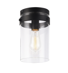  60 Watt Medium E26  Black Metal Ceiling Mount (X78401BK) - Matteo