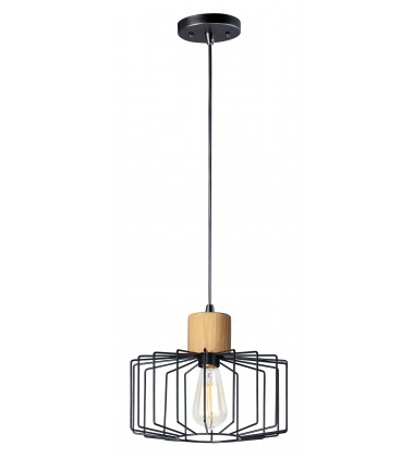  Bjorn 1-Light Mini Pendent-(10068BKNWD)-Maxim