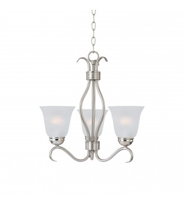 Basix 3-Light Chandelier-(10123FTSN)-Maxim  Basix 3-Light Chandelier-(10123FTSN)-Maxim
