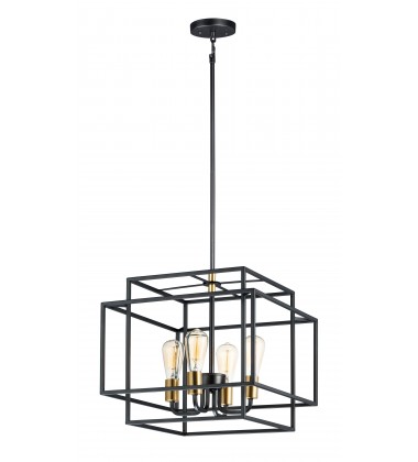  Liner 4-Light Pendant-(10247BKSBR)-Maxim