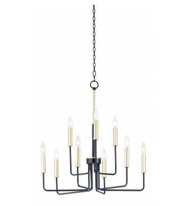  Sullivan 9-Light Chandelier-(10257BKGLD)-Maxim