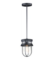  Breakwater 1-Light Outdoor Pendant / Semi-Flush-(10268CLBK)-Maxim