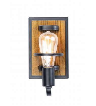  Black Forest 1-Light Wall Sconce-(10301BKASB)-Maxim