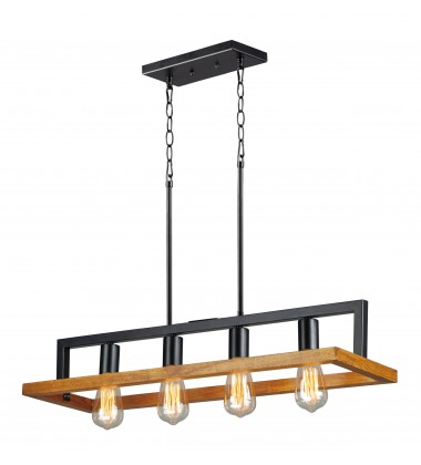  Black Forest 4-Light Chandelier-(10307BKASB)-Maxim