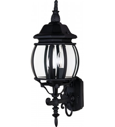 Crown Hill 3-Light Outdoor Wall Lantern-(1033BK)-Maxim Crown Hill 3-Light Outdoor Wall Lantern-(1033BK)-Maxim