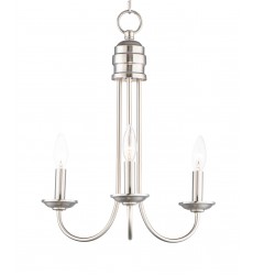 Logan 3-Light Candle Chandelier-(10343SN)-Maxim  Logan 3-Light Candle Chandelier-(10343SN)-Maxim