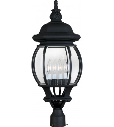 Crown Hill 4-Light Outdoor Pole/Post Lantern-(1038BK)-Maxim Crown Hill 4-Light Outdoor Pole/Post Lantern-(1038BK)-Maxim