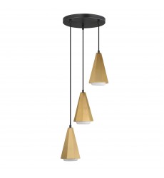  Rizzo 3-Light Pendant-(10813SWBKAB)-Maxim