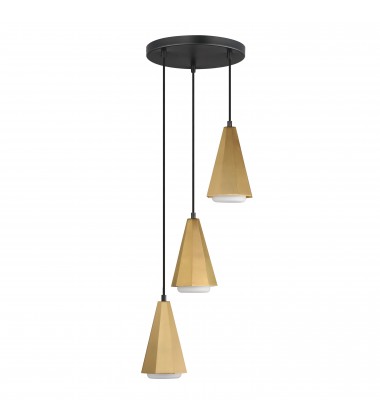  Rizzo 3-Light Pendant-(10813SWBKAB)-Maxim
