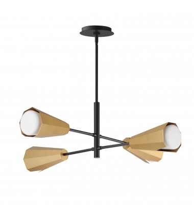  Rizzo 4-Light Chandelier-(10815SWBKAB)-Maxim