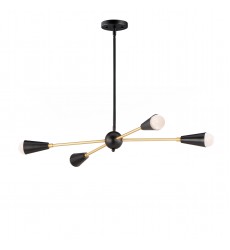  Lovell 4-Light Pendant with LED Bulbs-(11264BKSBR/BUL)-Maxim