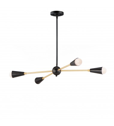  Lovell 4-Light Pendant with LED Bulbs-(11264BKSBR/BUL)-Maxim