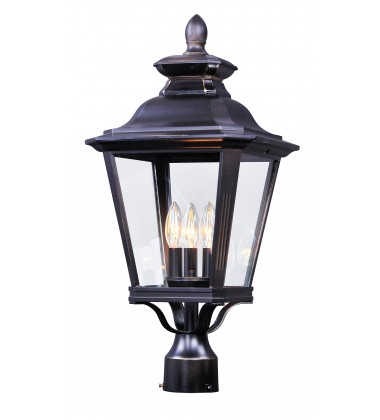  Knoxville 3-Light Outdoor Post-(1131CLBZ)-Maxim