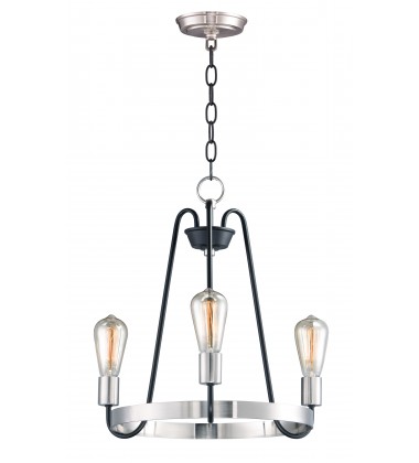 Haven 3-Light Chandelier-(11733BKSN)-Maxim Haven 3-Light Chandelier-(11733BKSN)-Maxim