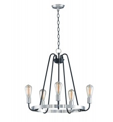  Haven 5-Light Chandelier-(11735BKSN)-Maxim