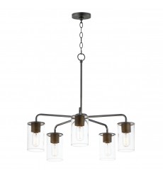  Sleek 5-Light Chandelier-(11846CDABBK)-Maxim