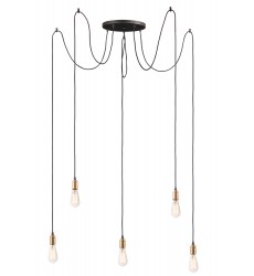  Early Electric 5-Light Pendant-(12125BKAB)-Maxim