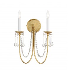 Plumette 2-Light Wall Sconce w Crystal-(12161GL/CRY)-Maxim Plumette 2-Light Wall Sconce w Crystal-(12161GL/CRY)-Maxim