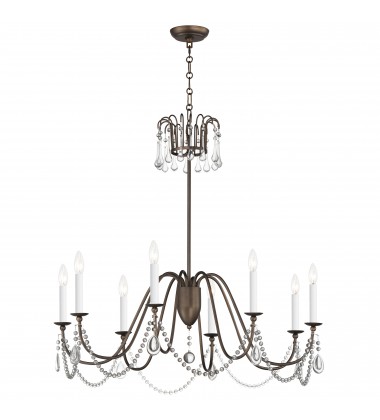  Plumette 8-Light Chandelier w Crystal-(12168CHB/CRY)-Maxim