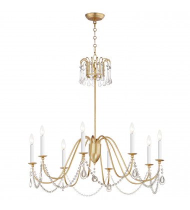  Plumette 8-Light Chandelier w Crystal-(12168GL/CRY)-Maxim