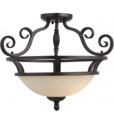  Manor 2-Light Semi-Flush Mount-(12201FIOI)-Maxim