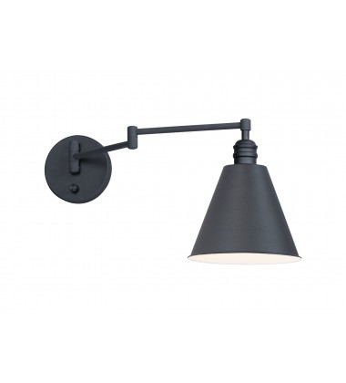  Library 1-Light Wall Sconce Horizontal Swing Arm-(12220BK)-Maxim