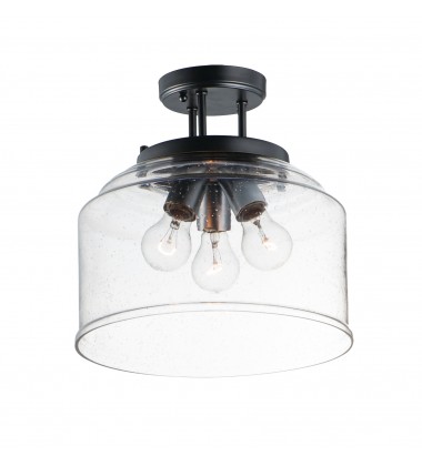  Acadia 3-Light Semi-Flush Mount-(12271CDBK)-Maxim