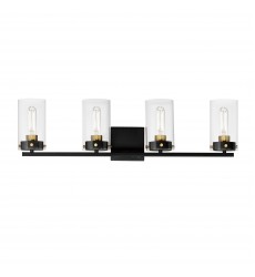  Pinn 4-Light Bath Vanity-(12404CLBKSBR)-Maxim