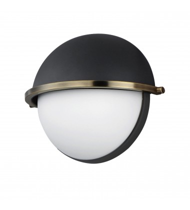  Duke Half Sconce-(12418SWBKWBR)-Maxim